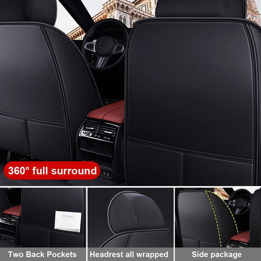 5-Seat PU Leather Car Seat Covers | Universal Full Set Luxury Front & Rear Protection