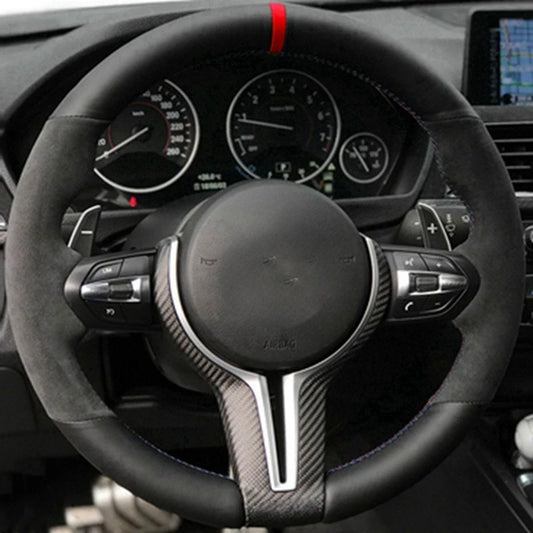 Luxury Suede Leather Steering Wheel Cover | Anti-Slip Grip for BMW M Sport & Universal Fit