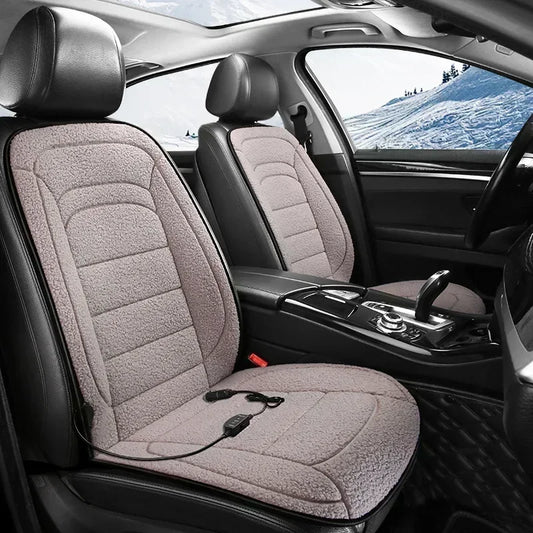 12V Heated Car Seat Cover | Winter Seat Warmer Cushion for Back & Seat