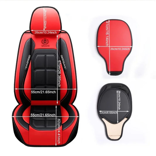 Universal Leather Car Seat Covers | Full Surround, All-Season, Wear-Resistant & Breathable